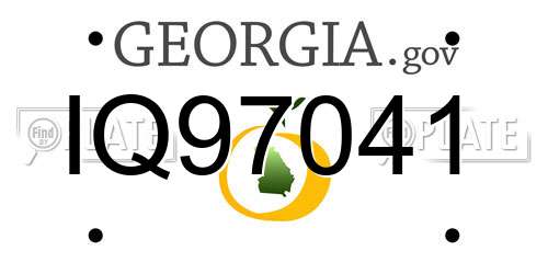 IQ97041 Georgia License Plate