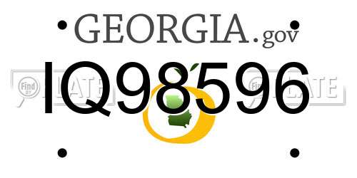 IQ98596 Georgia License Plate