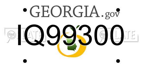 IQ99300 Georgia License Plate