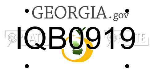 IQB0919 Georgia License Plate