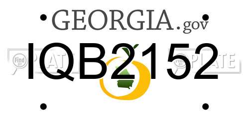 IQB2152 Georgia License Plate