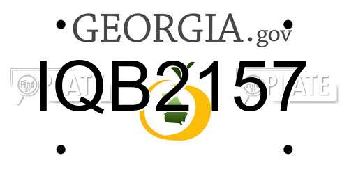 IQB2157 Georgia License Plate
