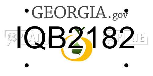 IQB2182 Georgia License Plate