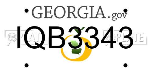 IQB3343 Georgia License Plate