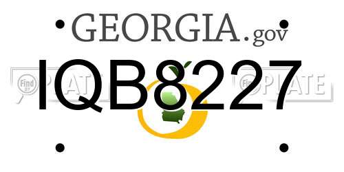 IQB8227 Georgia License Plate