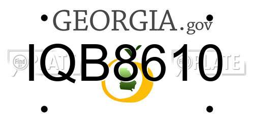 IQB8610 Georgia License Plate