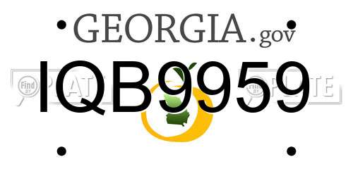IQB9959 Georgia License Plate