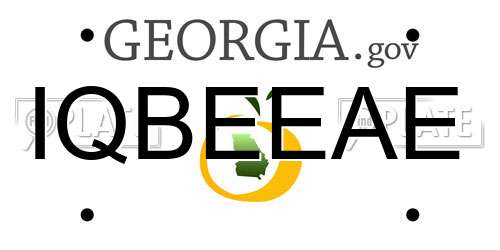IQBEEAE Georgia License Plate