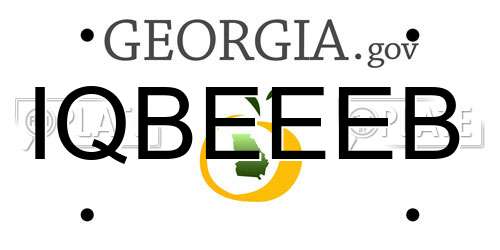 IQBEEEB Georgia License Plate