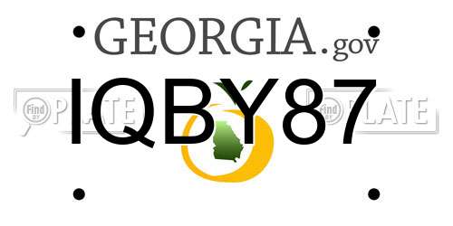IQBY87 Georgia License Plate