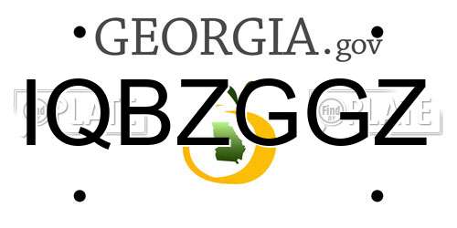 IQBZGGZ Georgia License Plate