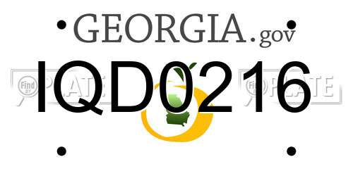 IQD0216 Georgia License Plate
