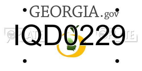 IQD0229 Georgia License Plate