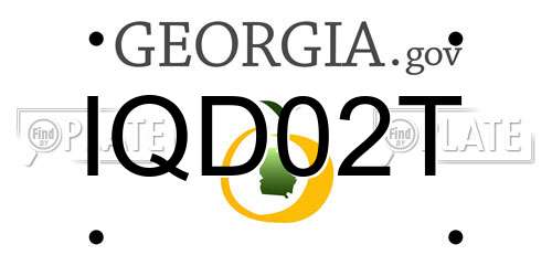 IQD02T Georgia License Plate