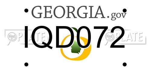 IQD072 Georgia License Plate