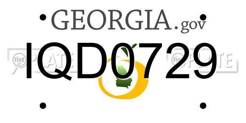 IQD0729 Georgia License Plate