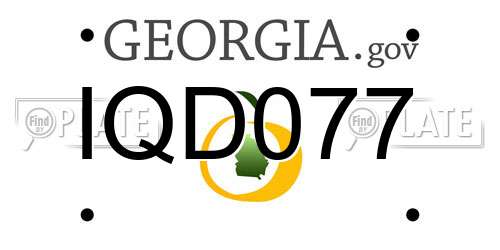 IQD077 Georgia License Plate