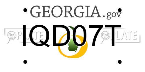 IQD07T Georgia License Plate