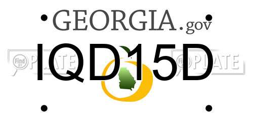 IQD15D Georgia License Plate