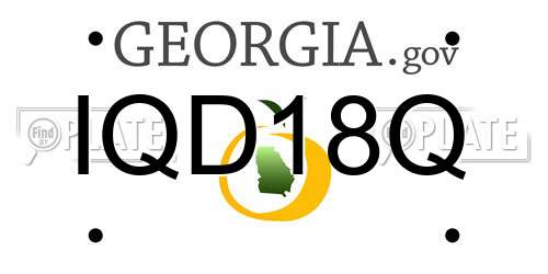 IQD18Q Georgia License Plate