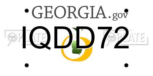 IQDD72 Georgia License Plate