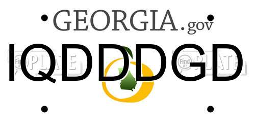 IQDDDGD Georgia License Plate