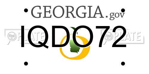 IQDO72 Georgia License Plate