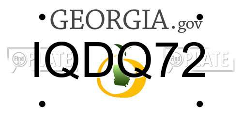 IQDQ72 Georgia License Plate