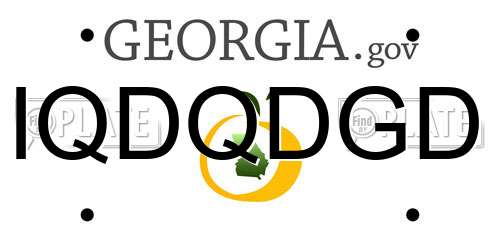 IQDQDGD Georgia License Plate