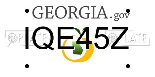 IQE45Z Georgia License Plate