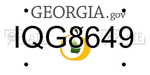 IQG8649 Georgia License Plate