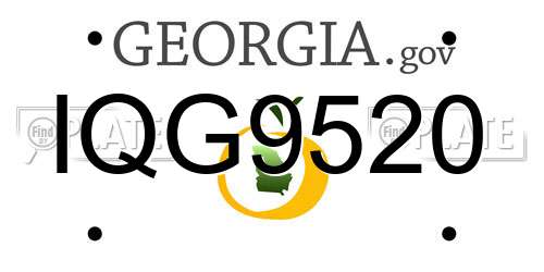IQG9520 Georgia License Plate