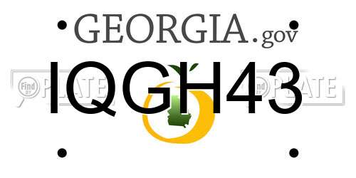 IQGH43 Georgia License Plate