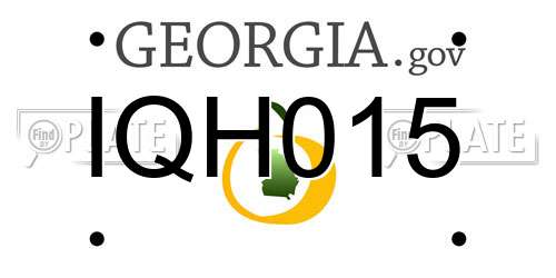IQH015 Georgia License Plate