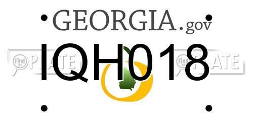 IQH018 Georgia License Plate