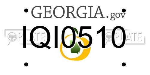 IQI0510 Georgia License Plate
