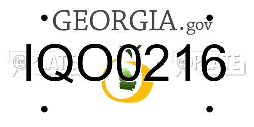 IQO0216 Georgia License Plate