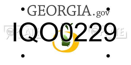 IQO0229 Georgia License Plate