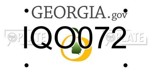 IQO072 Georgia License Plate