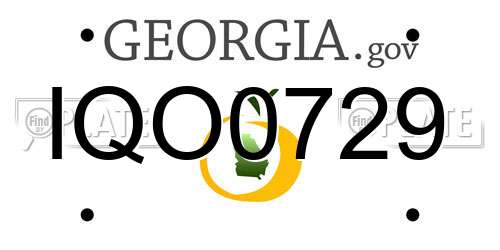 IQO0729 Georgia License Plate