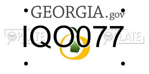IQO077 Georgia License Plate