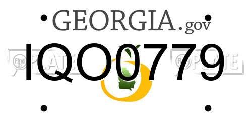 IQO0779 Georgia License Plate