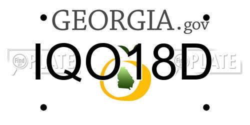 IQO18D Georgia License Plate