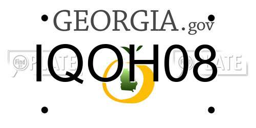IQOH08 Georgia License Plate