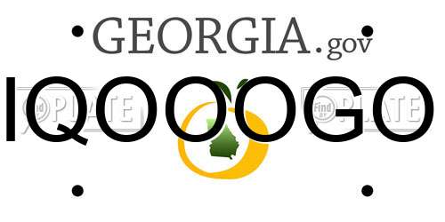IQOOOGO Georgia License Plate