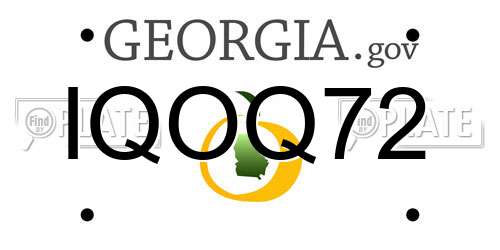 IQOQ72 Georgia License Plate