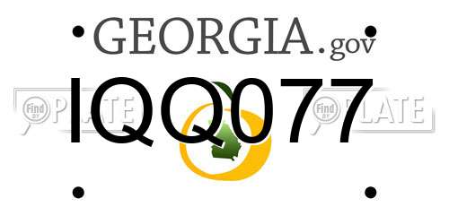 IQQ077 Georgia License Plate