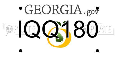 IQQ180 Georgia License Plate