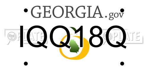 IQQ18Q Georgia License Plate