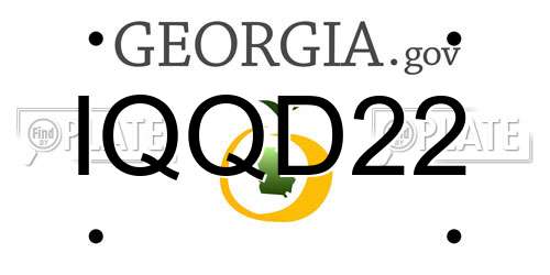 IQQD22 Georgia License Plate
